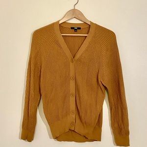 Uniqlo mustard cardigan
